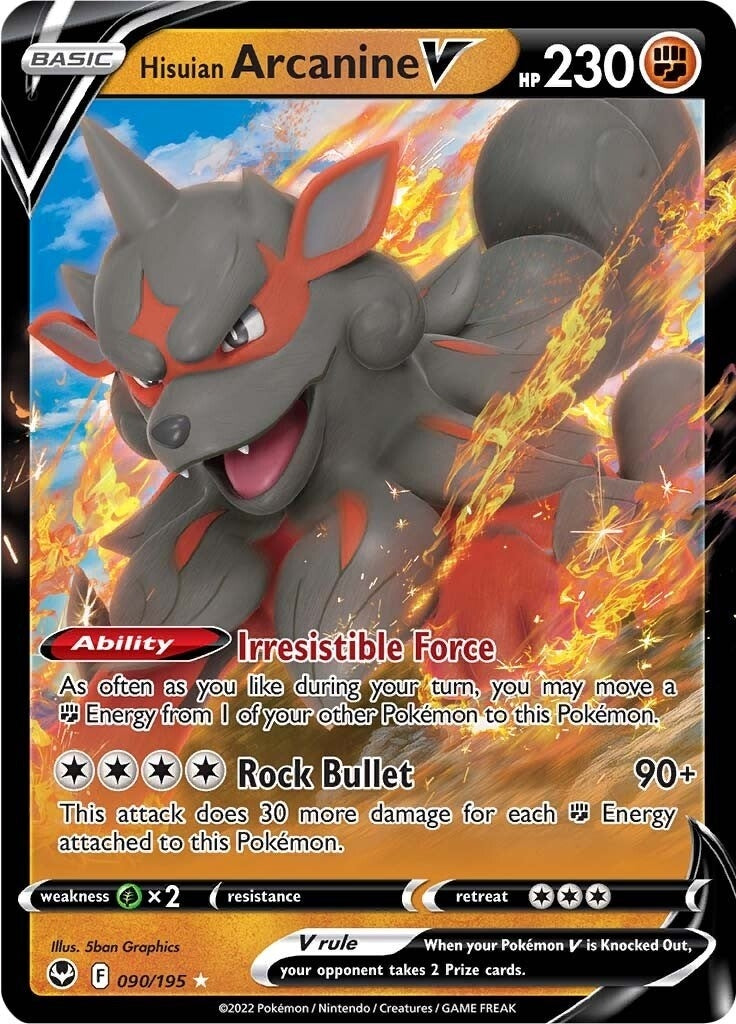 Hisuian Arcanine V (090/195) (SWSH12)