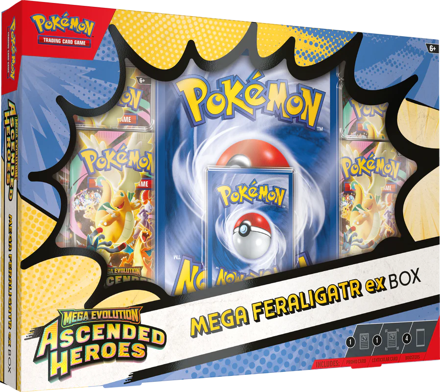 Ascended Heroes Mega Meganium ex, Mega Emboar ex, Mega Feraligatr ex Boxes (Pre-order)