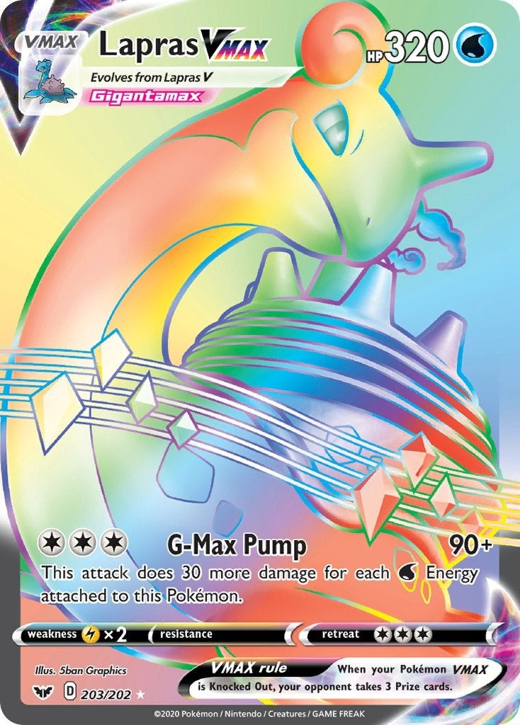 Lapras VMAX (Secret) (203/202) (SWSH01)