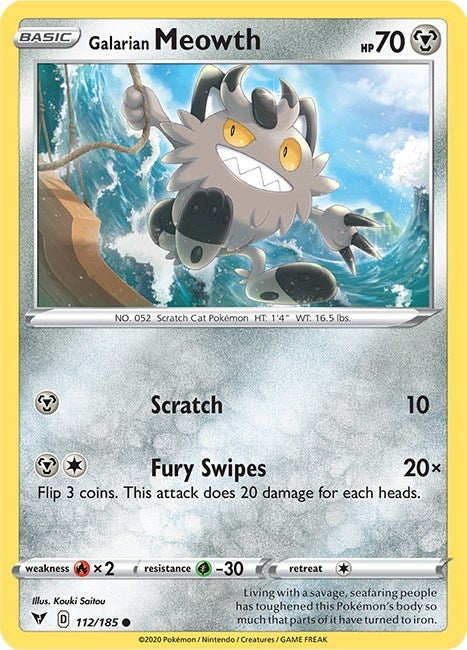 Galarian Meowth (112/185) (SWSH04)