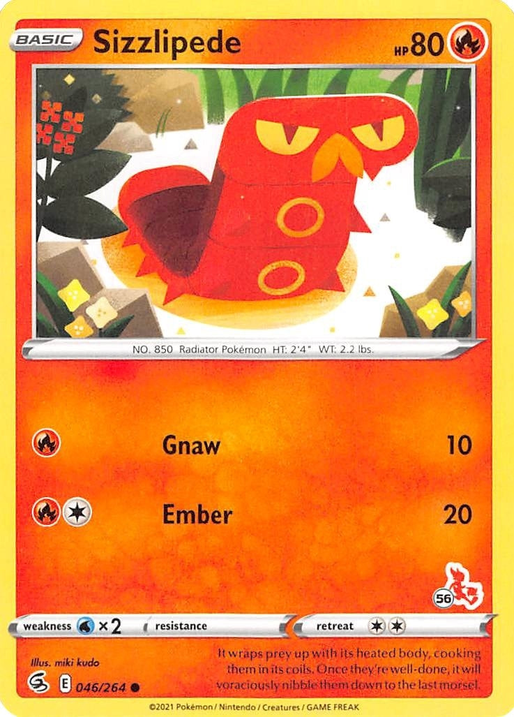Sizzlipede - 046/264 (#56 Cinderace Stamped) (046/264) (BA22)