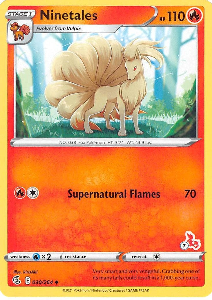 Ninetales - 030/264 (#7 Cinderace Stamped) (030/264) (BA22)