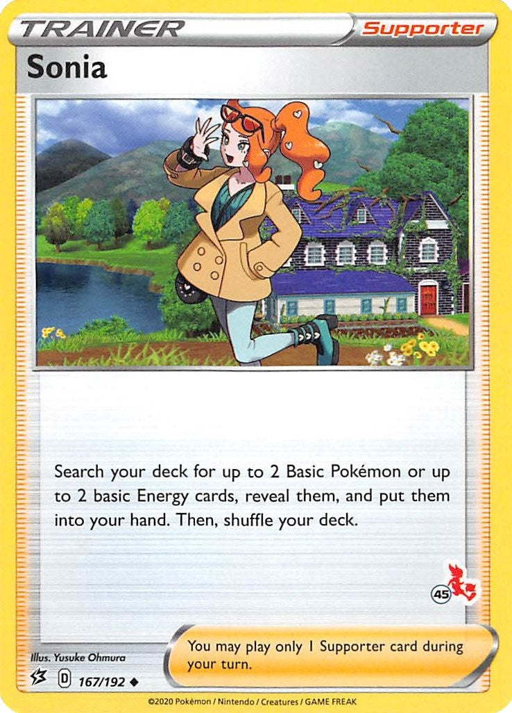 Sonia - 167/192 (#45 Cinderace Stamped) (167/192) (BA22)