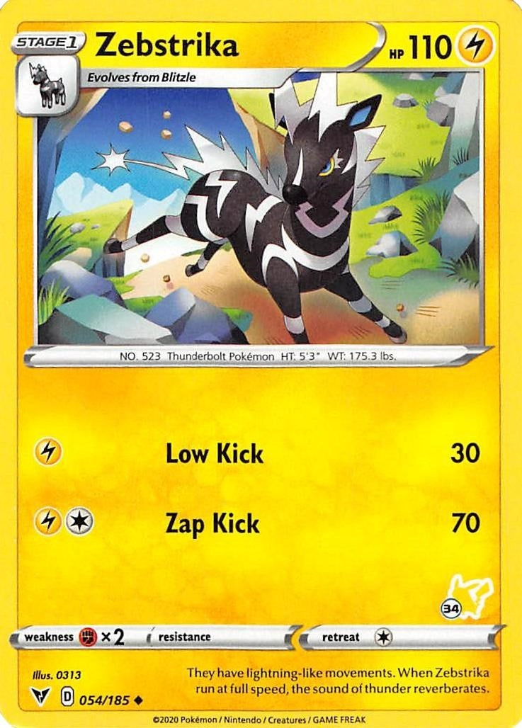 Zebstrika - 054/185 (#34 Pikachu Stamped) (054/185) (BA22)