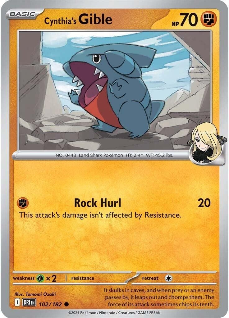 Cynthia's Gible (102/182) (DRI)