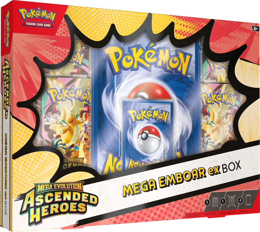 Ascended Heroes Mega Meganium ex, Mega Emboar ex, Mega Feraligatr ex Boxes (Pre-order)